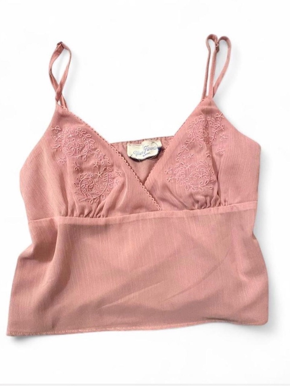 PacSun Your Favorite Embroidered Babydoll Tank Top Sz L